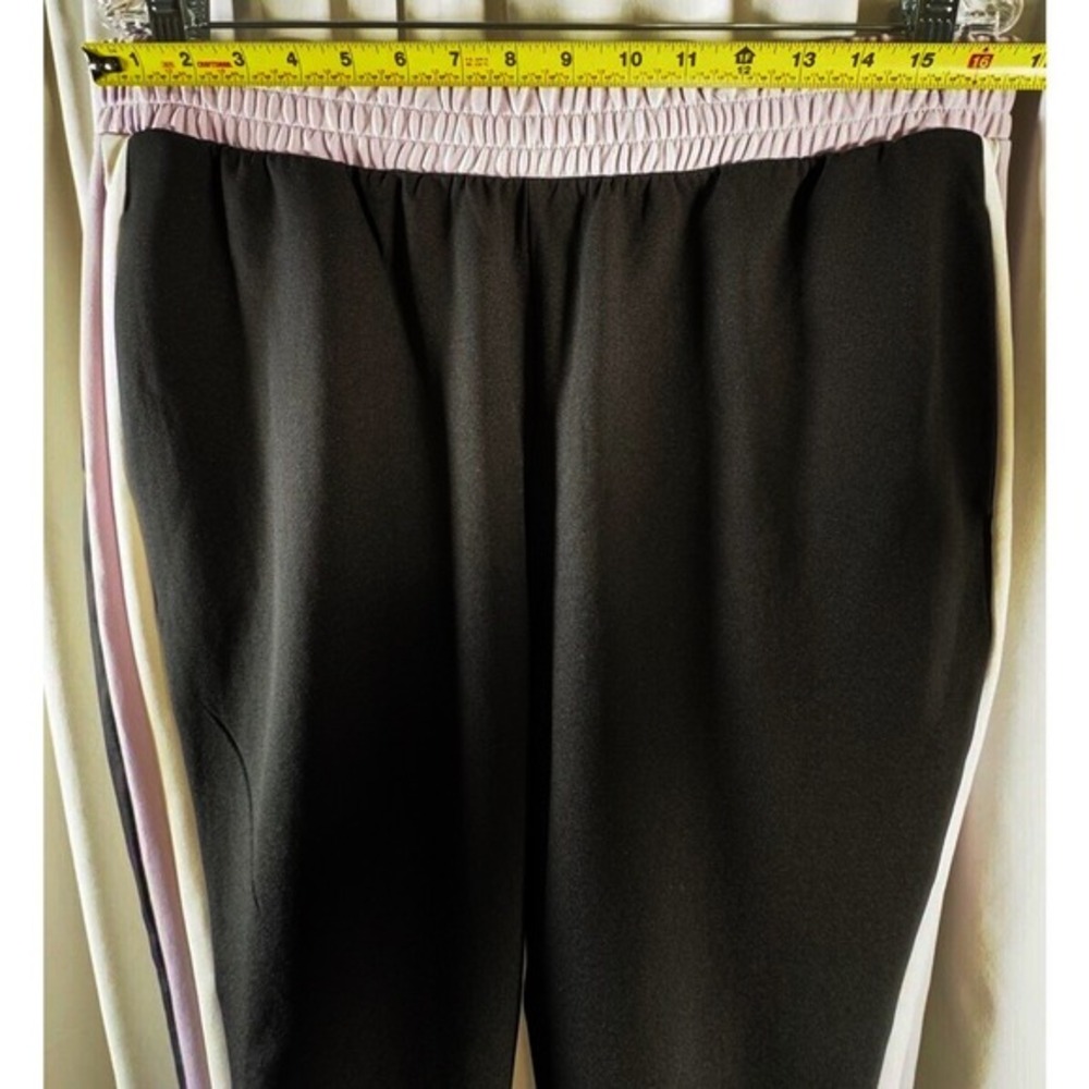 Zara Black Lilac Purple Side Stripe Jogger Pants Elastic Waist XL Preppy 74-01 - Picture 4 of 11